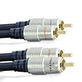 CableMountain 2xRCA to 2x RCA Cables - 2m - Gold Plated Male-to-Male Phono to Phono Cable - RCA Audio Cable for Amplifier, Turntable, TV, Home Theater, Speakers and HiFi Systems