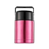 SSWERWEQ Lunch Box Vacuum Lunch Box Food Grade Stainless Steel Food Thermos Vacuum Lunch Container Jar Heat Resistant Food Container (Color : Rose Red 1000ML)