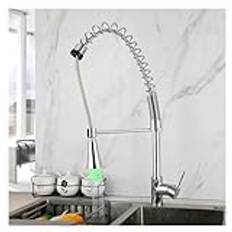 Solid Brass Kitchen Faucet Pull-Out Spray Mixer Dual Function Water Faucets Swivel Spout Single Handle Mixer Tap,Single Lever monobloc Kitchen Mixer