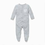 MORI Front Opening Baby Sleepsuit, Baby Girl, Pink, Allergy Friendly Organic Cotton