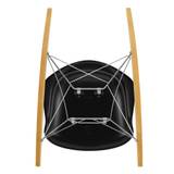 Vitra - Eames Plastic Armchair RAR RE Rocking Chair Chromed - tiefschwarz/Sitzschale recycelter Post Consumer Kunststoff/Gestell Stahldraht verchromt/