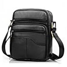 SPAHER Men Small Genuine Leather Handbag Shoulder Bag Satchel Business Messenger Backpack Crossbody Casual Sling Travelling Bag Mens Gift For Wallet Purse Mobile Phone Keys