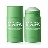 Green Tea Mask Stick for Face, Purifying Solid Green Clay Stick Mask for Blackhead Removing, Anti-Acne Oil Control, Moisturizes, Improves for All Skin Types.