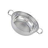 ABOOFAN 1pc Stainless Steel Soup Pot Household Kitchenware Induction Cooker Pot Chinese Wok Flat Bottom Wok Pan Frying Pans with Lids Traditional Saute Pan with Lid Pasta Hot Pot