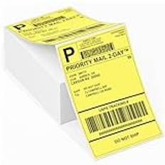 Memoking 4x6 Yellow Thermal Shipping Labels, 500 Pics for Thermal Label Printer, Suitable for Etsy, Shopify, Ebay, Amazon,Royal Mail,FedEx,UPS, Compatible with Rollo, Polono, Jadens, Nelko, ASprink