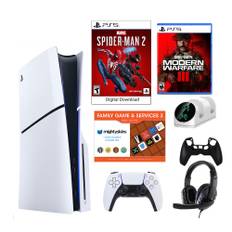 PS5 Slim Disc Console w/ Spider-Man 2 & Call of Duty 3 Bundle