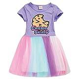 OAIXIUR Cookie Swirl C Merch Girls Party Dress Fancy Princess Rainbow Tulle Casual Outfits (A-Violet-Rainbow,6-7 Years,6 Years,7 Years)