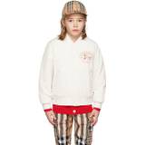 Burberry Kids White Printed Bomber Jacket - Pale Cream - 10Y