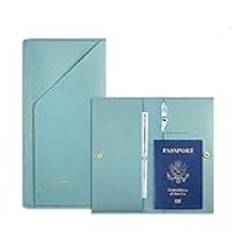 PU Leather Passport Cover for Card Documents Travel Wallet Simple Women Men Travel Passport Men, light blue