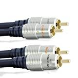 CableMountain 2xRCA to 2x RCA Cables - 10m - Gold Plated Male-to-Male Phono to Phono Cable - RCA Audio Cable for Amplifier, Turntable, TV, Home Theater, Speakers and HiFi Systems
