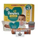 AETN Creations New Baby Jumbo Pampers Premium Bundle - Size 3 Diaper, Wipes, Sudocrem, Nappy Bags - Complete Baby Bliss & AETN Magnet