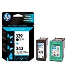 HP 339 343 black colour ink cartridge Deskjet / PSC/ Photosmart/ Officejet /Digital Copier printers - Easy Mail Packaging - Foil Inks
