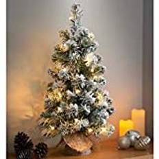 Ghega New Pre-Lit Nordic Spruce Christmas Tree 2ft with 25 Warm White LED Lights, 103 Tips, Hessian Base and Battery Operated XMAS Festive Home Decor