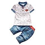 Janly Clearance Sale 0-4 Years Old Boys Outfits Set, 2PCS Toddler Baby Boy Kids Short Sleeve Clothes Sets T-shirt And Shorts Outfits, Nice Easter Gifts, Baby Clothing Set for 3-4 Years (White)