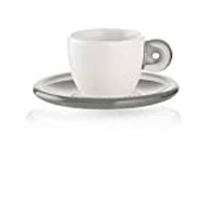 Fratelli Guzzini Gocce, Set of 6 espresso cups with saucers, SMMA|Porcelain