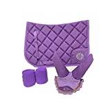 Countrypride EQUIPRIDE GP SADDLE PAD AP SADDLE SET WITH MATCHING EARS & BANDAGES PURPLE (Pony)