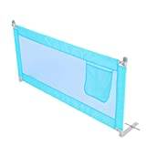 Dhouse Bed Guard 150x80CM Bed Rail Foldable and Adjustable Bed Rail for Protecting Your Children Toddler Bed Guard Adjustable Height Anti-Fall Bed Guard(Blue)