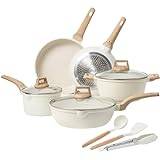 Carote Nonstick Pots and Pans Set, 13 Pcs Induction Kitchen Cookware  Sets(Taupe Granite) 