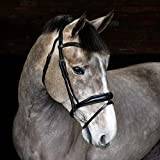 Harry Hall Cottage Craft Flash Bridle Black | Anatomical Horse Bridles | Flash Noseband For Full | Leather Tack