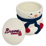 Atlanta Braves 12.5oz. Holiday Snowman Ceramic Candle