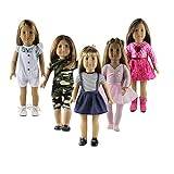 Lance Home Doll Clothes, 5 Sets Clothes Outfits Dresses Daily Party Dress For 16-18 Inch American Girl Dolls And Other 35-46cm Dolls Accessories