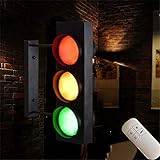 FAXIOAWA Lamp Post Lights Outdoor,Traffic Light Lamp Double Sided Cafe Bar Wall Lamp Green LED Light Signal Light Red Lamp Wall Sconces Kindergarten Kids Tricolor Wall Lights Indoor St Home Sconce