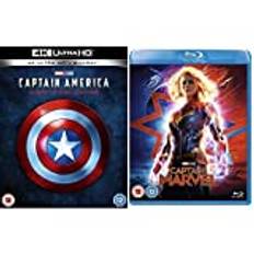 Marvel Studios Captain America 4K Ultra-HD Trilogy [4K Blu-ray] [2019] [Region Free] & Marvel Studios Captain Marvel [Blu-ray] [2019] [Region A & B & C]