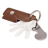 DONBOLSO® Colt Key Ring With Shopping Trolley | Leather Key Holder For 1-6 | Brown