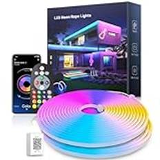Mexllex 10M Neon LED Strip Lights, Music Sync Color Changing RGB LED neon Light Strip with Remote & APP Control, Flexible Neon LED Strip Lights for Bedroom, Room, Living Room Christmas Decor