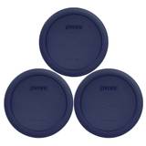 Pyrex Bundle - 3 Items: 7201-Pc 4-cup Dark Blue Plastic Food Storage Lids