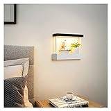Wall lamp, Modern LED Wall Lights Decorate Storeable Lamp Compatible with Bedside Bedroom Living Study Room Corridor Aisle Indoor Lighting, Wall Lighting (Color : White 8cm 32x8x23cm, Size : Warm