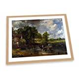 John Constable The Hay Wain FRAMED ART PRINT Picture Poster Artwork - Light Oak Frame - Size A1