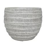 IDEALIST Lite Straw Plaited Style White Washed Ball Planter, Outdoor Plant Pot D28 H21 cm, 10L
