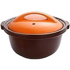 Ceramic Casserole Earthen Pot Clay Pot for Cooking Stew Pot Clay Cooking Pot Casserole Dishes - Open Flame, High Temperature Resistant, Large Capacity Orange