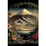 Ernst Haeckel Inspired - Mount Fiji - Art Print, Poster, Painting, Photo, Wall Decor - island, Pacific, tropical, beach, ocean - V4 - Size: A2 (42 x 59.4 cm)