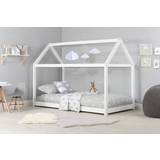 Children's House Bed Frame - 3ft Single 90cm - Solid Pine - White