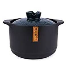 Lake Tian Ceramic Cooking Pot, Clay Pot Cooking, Earthenware Pot, Japanese Donabe, Chinese Ceramic/Casserole/Clay Pot/Earthen Pot Cookware Stew Pot Stockpot with Lid Small Steam, 砂锅 blue 5.5L/5.8QT