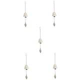 Abaodam 5pcs wind chime metal wall clock garland decor glass decor outdoor temple wind bell bells for door cast iron white Iron Wind Bell Hanging Wind Bell Archaic Hanging Bell Simple leaf