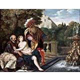 p5335 A4 Poster Von Hagelstein Thomann Jacob Ernst Susanna and The Elders - Art Movie Film Game - Reproduction Old Vintage Wall Decoration Gift