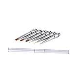 Healeved 1 Set Nail Painting Tools Manicure Tools Nail Dotting Tool Nail Art Design Pen Nails Kit Nail Art Practice Templates Manicure Brush Pen Cuticle Pusher Carved Replacement Head White