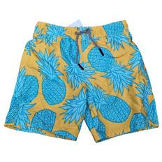 Marks & spencer kids boys green yellow pineapple upf 50+ elasticated swim shorts