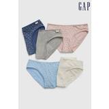 Gap Blue Kids Organic Cotton 5 Pack Bikini Briefs (6-12yrs)
