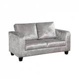 2 Seater Sofa, Silver & Crushed Velvet