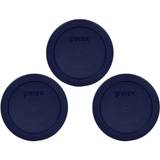 Pyrex Blue 2 Cup Round Storage Cover #7200-PC for Glass Bowls 3-Pack