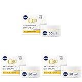 NIVEA Q10 Anti-Wrinkle Power Firming Day Cream SPF 15 (50ml), Anti-Wrinkle Face Cream with Skin Identical Q10 and Creatine, Face Cream for Wrinkles (Pack of 3)