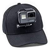Digicharge Baseball Cap Hat with Action Camera Holder Mount Bracket Compatible for GoPro Max Hero Akaso Dragon Touch Apexcam Crosstour Campark Fitfort Apeman Camkong Victure Kitvision Cam Black