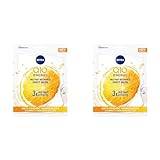 NIVEA Q10 + C Power Anti-Wrinkle + Energy Sheet Mask (1 Piece), Anti Ageing Moisturiser Mask with Vitamin C, Face Mask with Coenzyme Q10, Anti Wrinkle Cream Mask (Pack of 2)