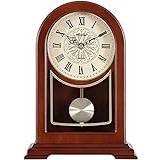 Mute Mantel Clock,Solid Wood Antique Pendulum Clock,Accurate Travel Time,Durable