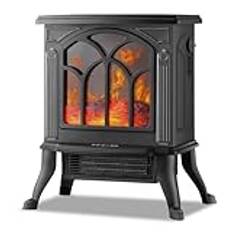 Fireplaces and Surrounds ， Automatic Power Off When Overheating Freestanding Electric Fire Simulated 3D Flame No Light No Radiation Electric Fires Free Standing for Bedroom Office