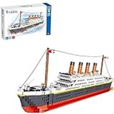 Technic Titanic Model Building Block Set, 1288Pcs Cruise ship Titanic Boat Model Building Kit, Micro Mini Bricks Construction Kit Gift Toy for Adults Children Kids, Not Compatible with Lego 10294